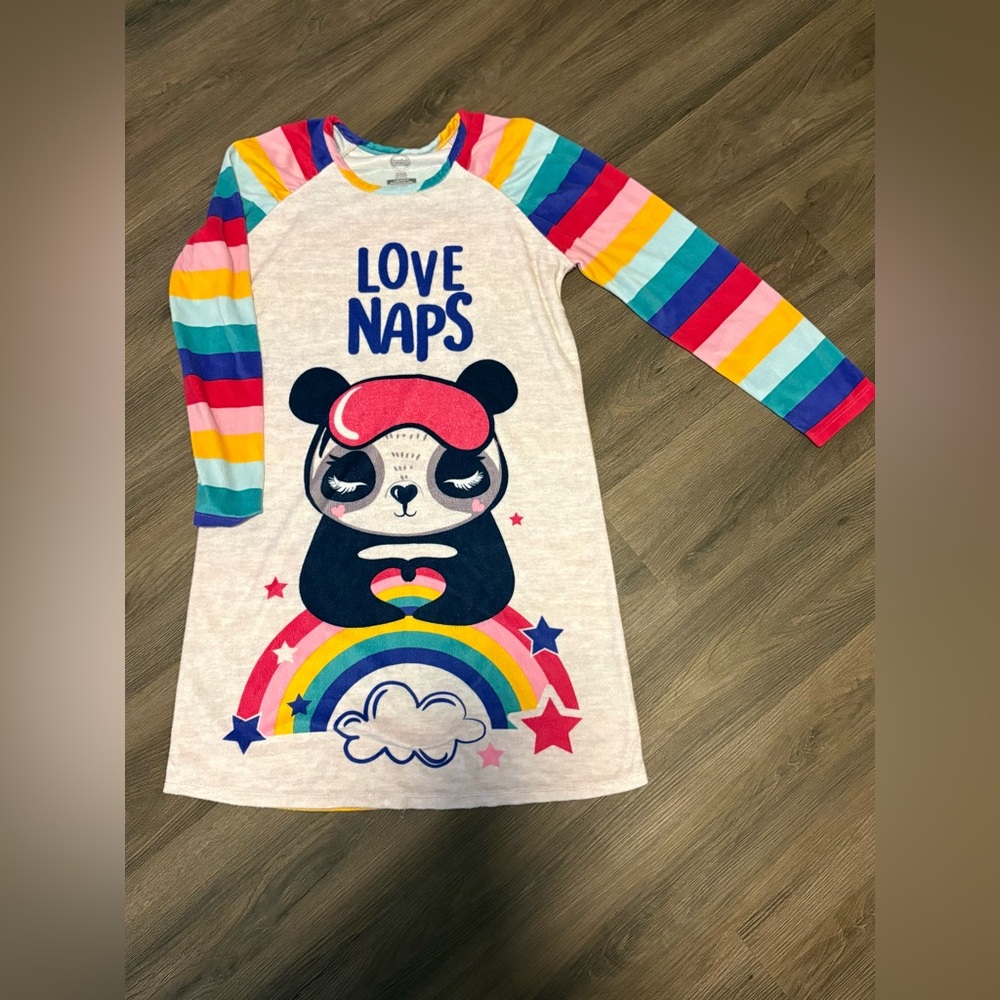 Wonder Nation Colorful Panda Love Naps Nightgown
